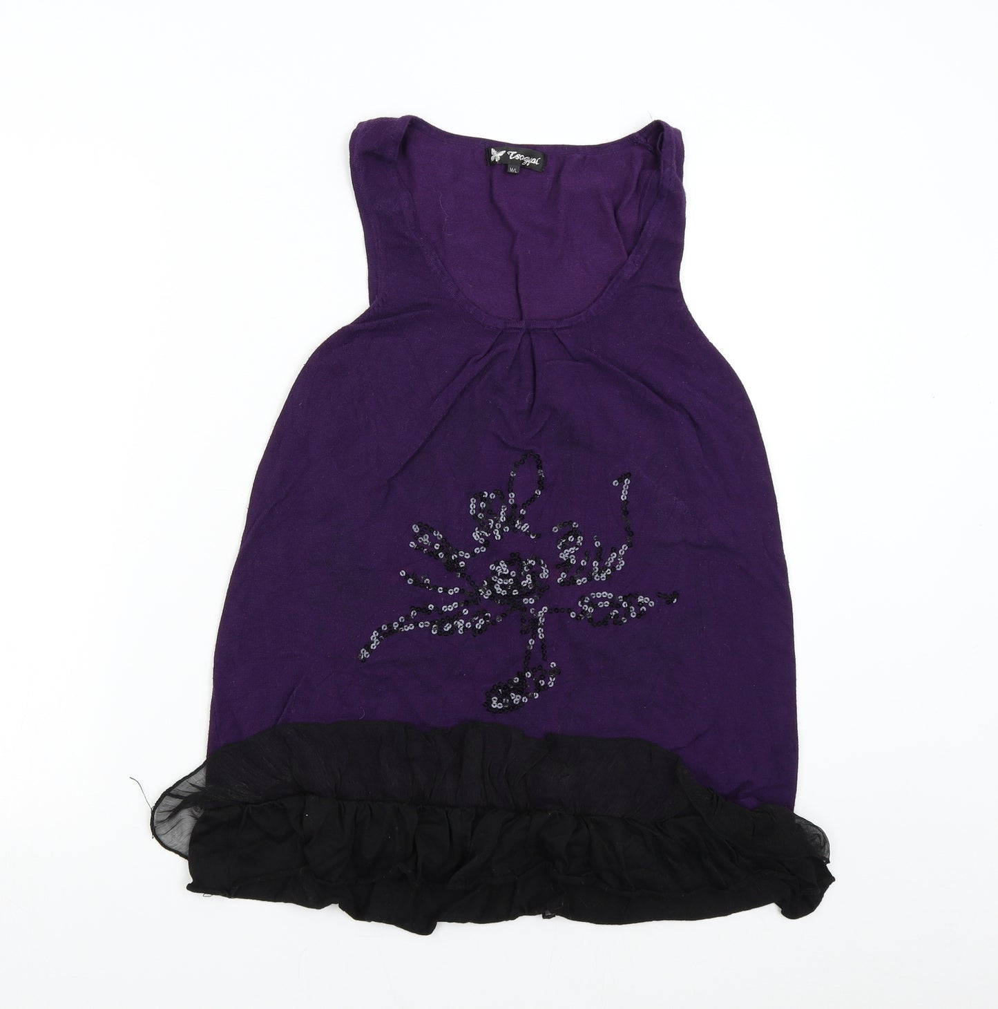 Tsega Womens Purple  Knit Tunic Tank Size M