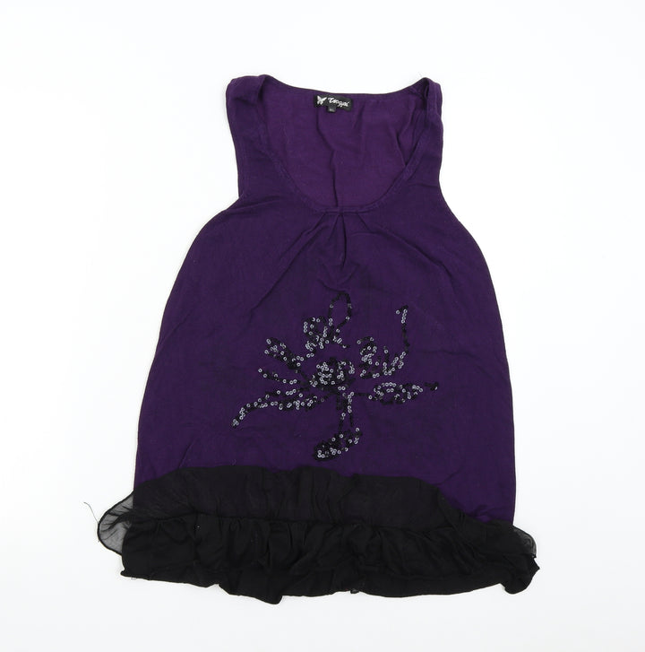 Tsega Womens Purple Knit Tunic Tank Size M