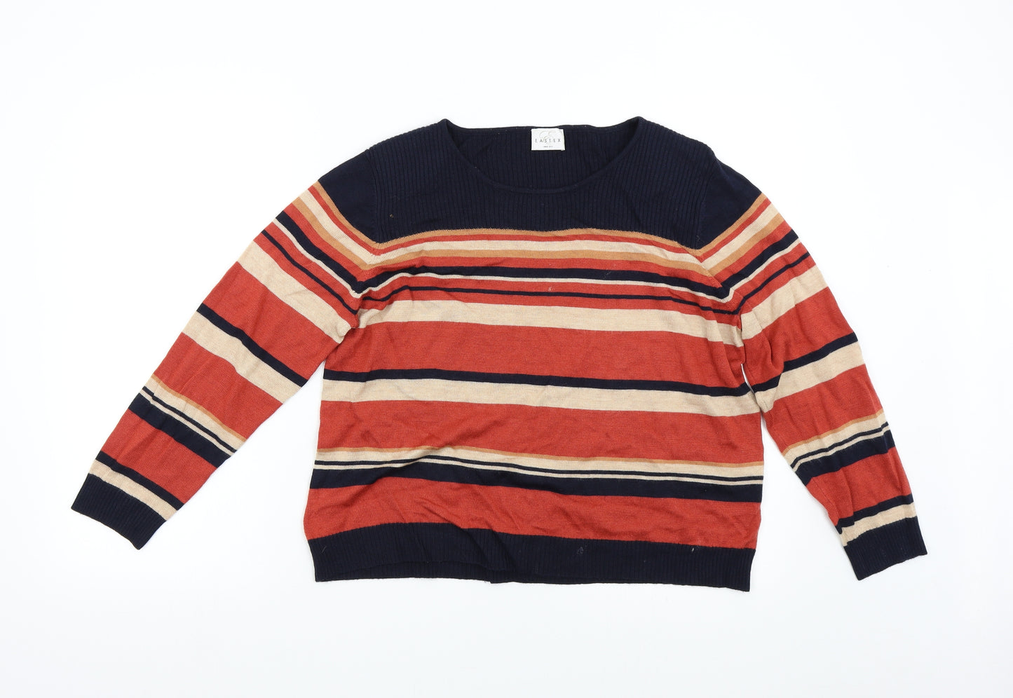 Eastex Womens Multicoloured Striped Knit Pullover Jumper Size 18
