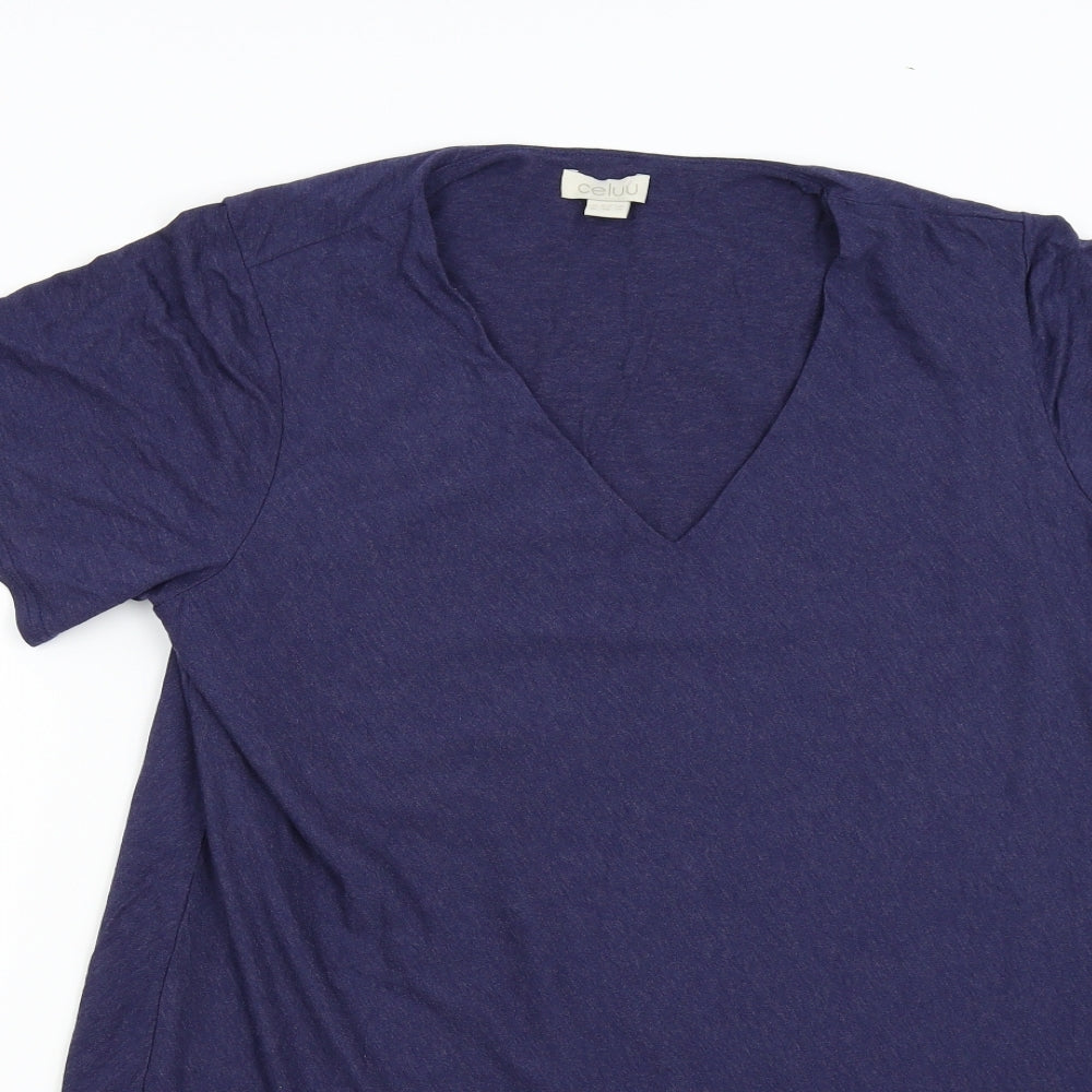Celuu Womens Blue   Basic T-Shirt Size 18