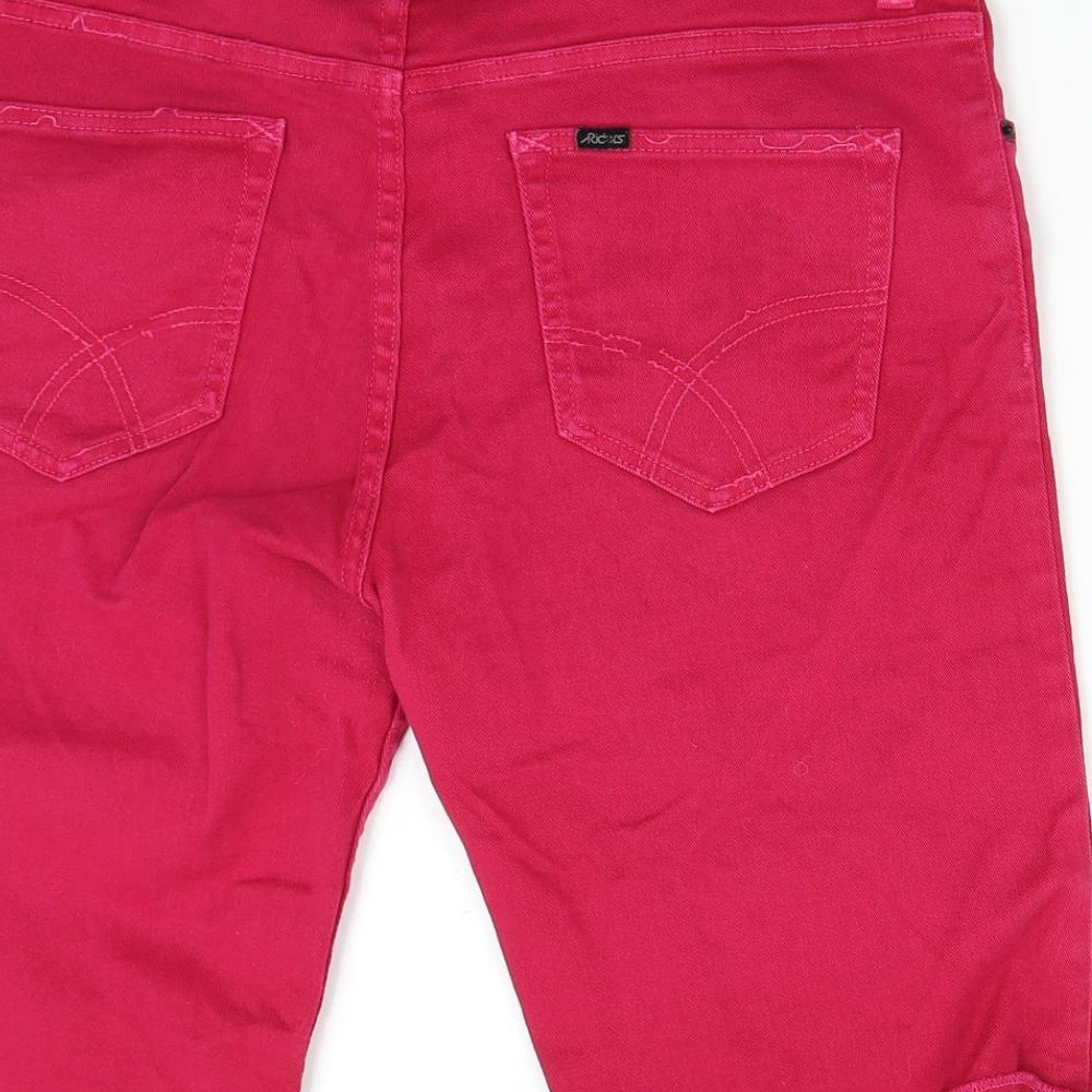 Riders Mens Pink  Denim Bermuda Shorts Size 32 - Drainpipe