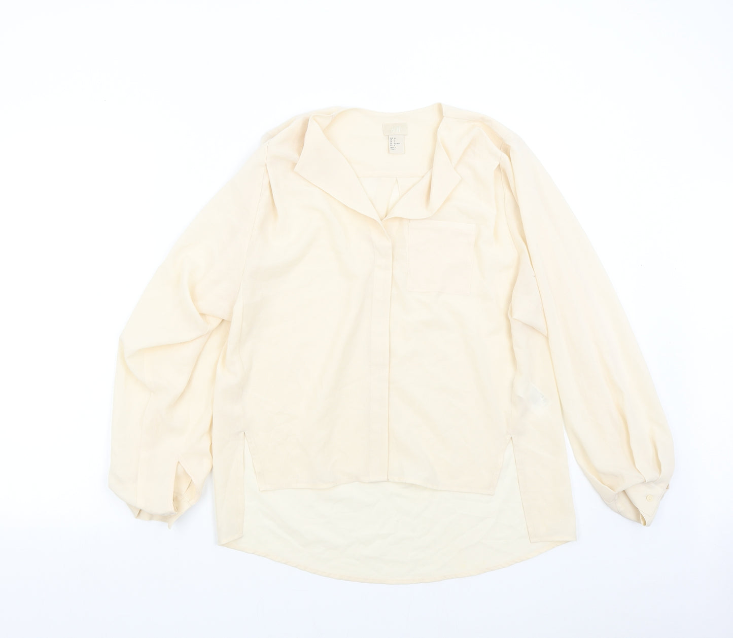 H&M Womens Beige   Basic Blouse Size 8
