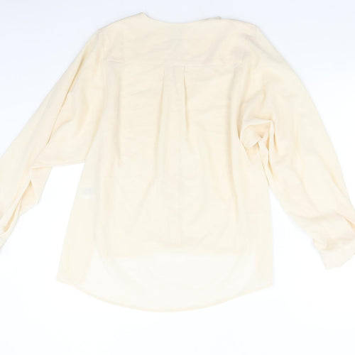H&M Womens Beige   Basic Blouse Size 8