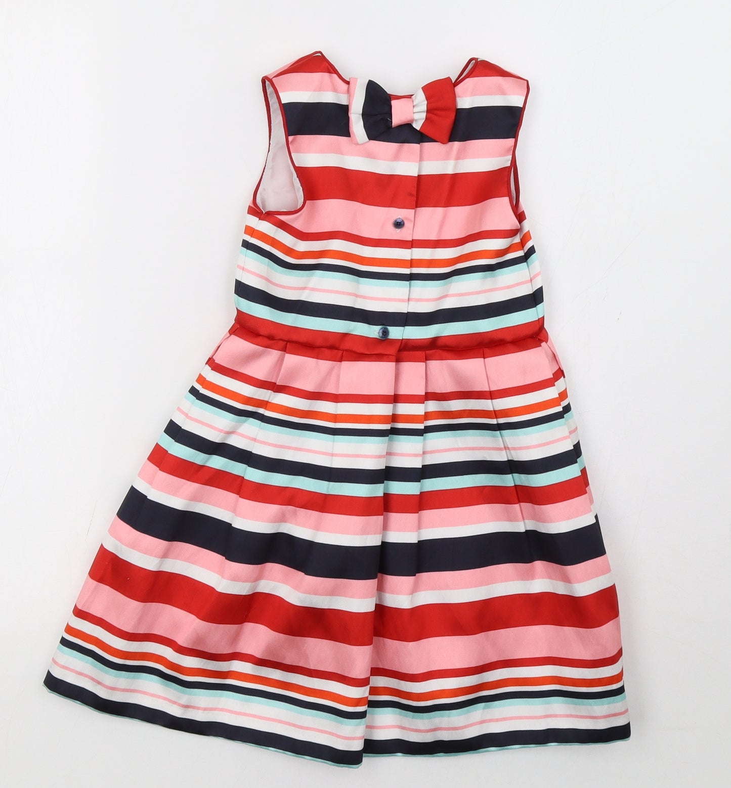 Debenhams Girls Red Striped  A-Line  Size 4-5 Years
