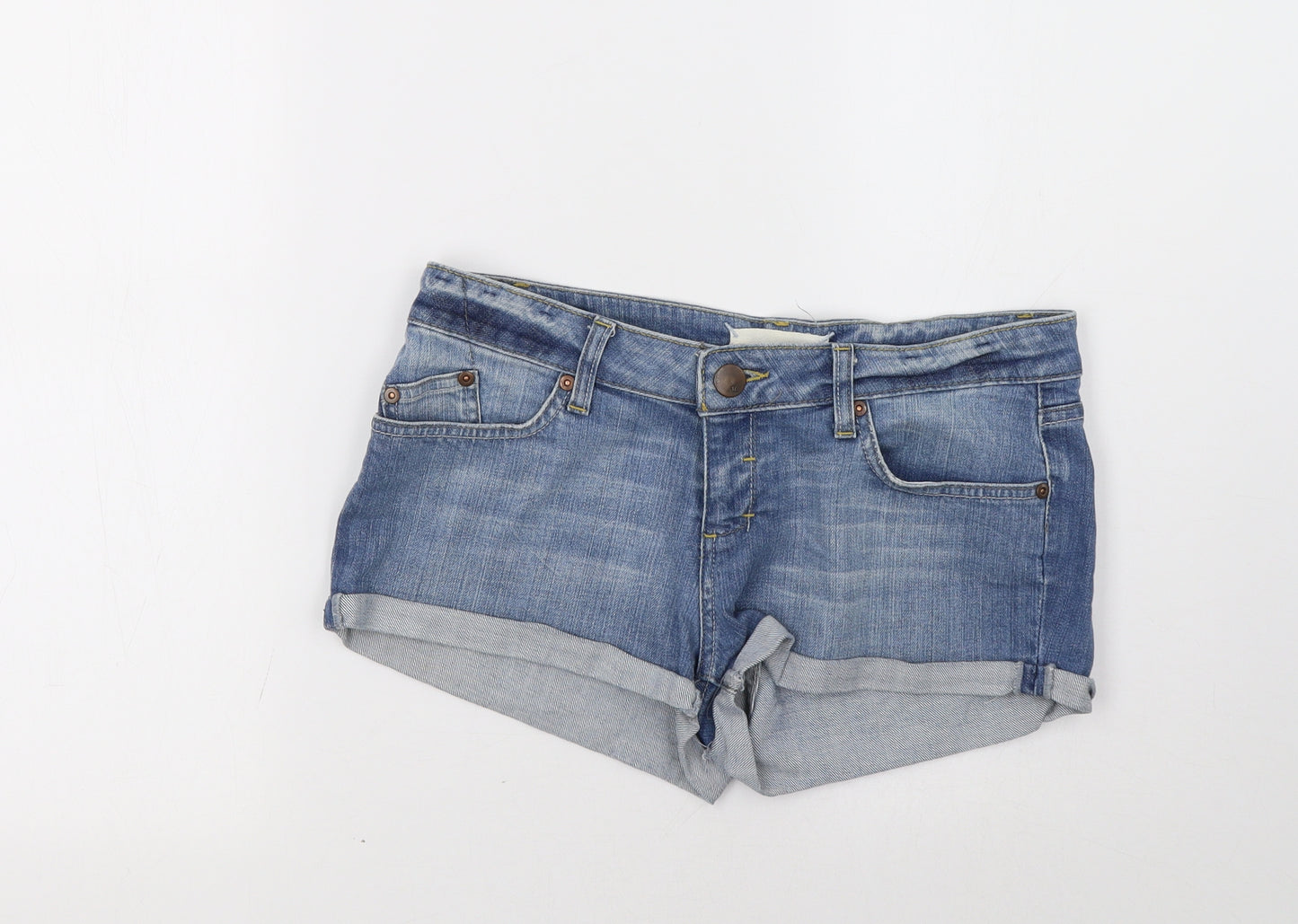 Topshop Womens Blue  Denim Hot Pants Shorts Size 10