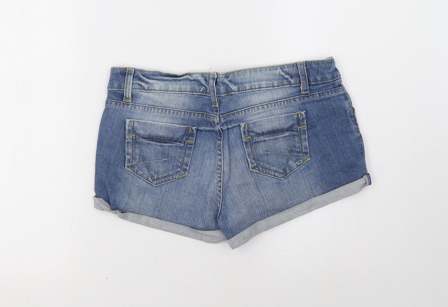 Topshop Womens Blue  Denim Hot Pants Shorts Size 10