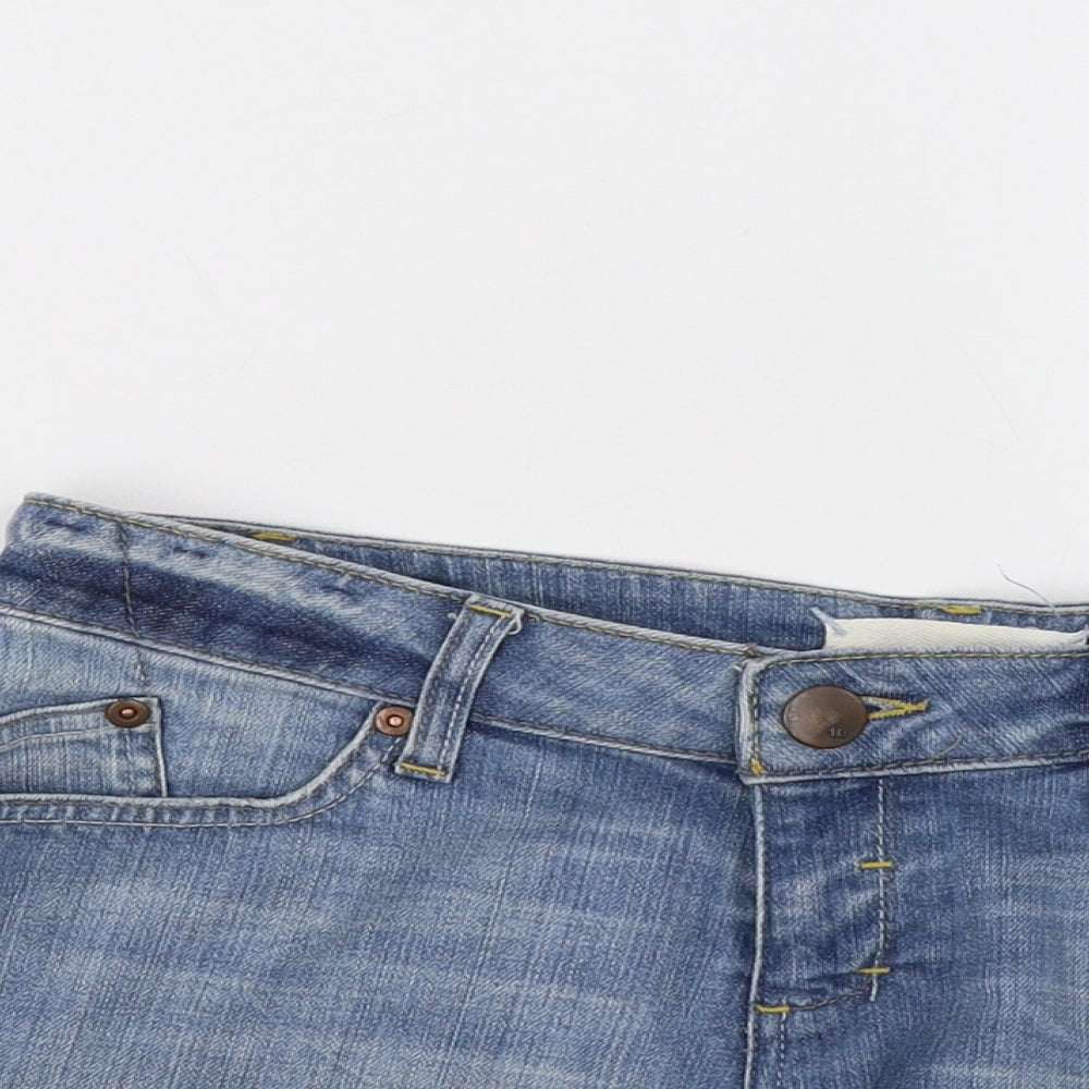 Topshop Womens Blue  Denim Hot Pants Shorts Size 10