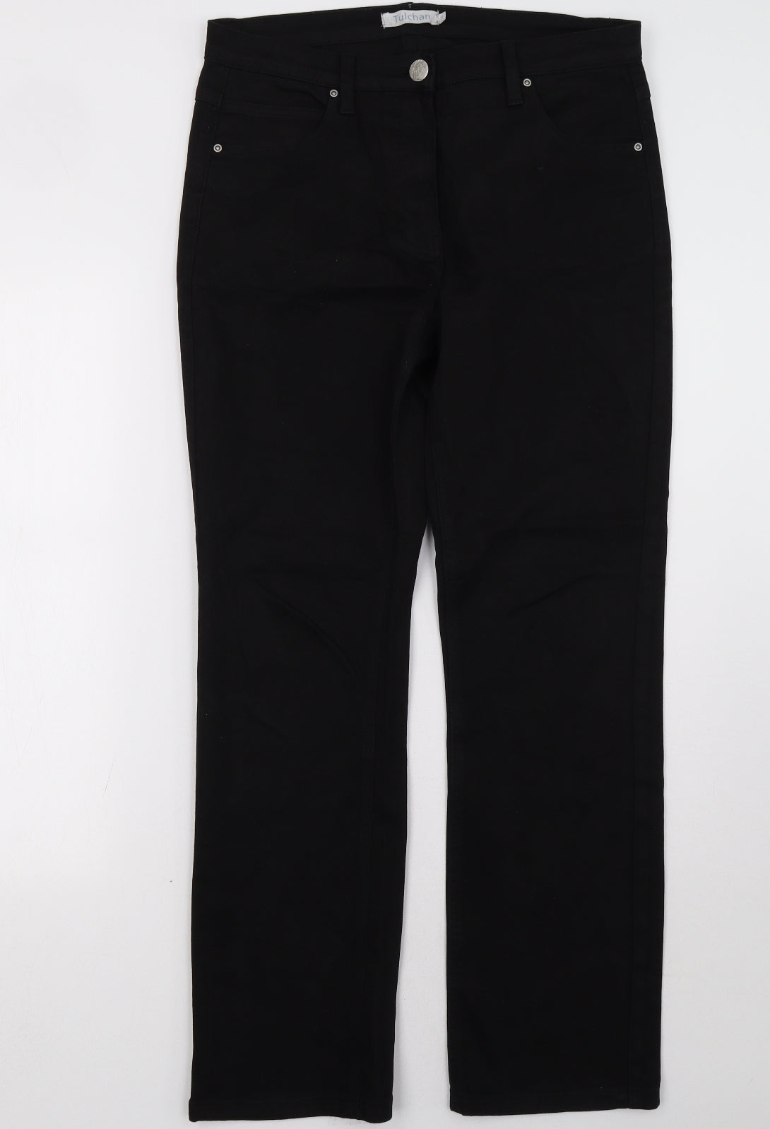 Tulchan Womens Black   Straight Jeans Size 16 L32 in