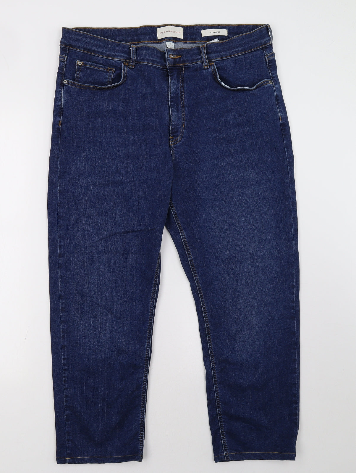 Marks and Spencer Womens Blue  Denim Straight Jeans Size 18 L27 in