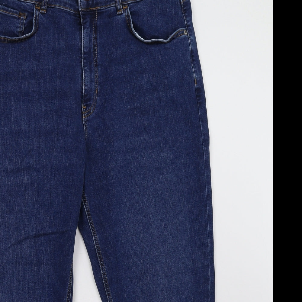 Marks and Spencer Womens Blue  Denim Straight Jeans Size 18 L27 in
