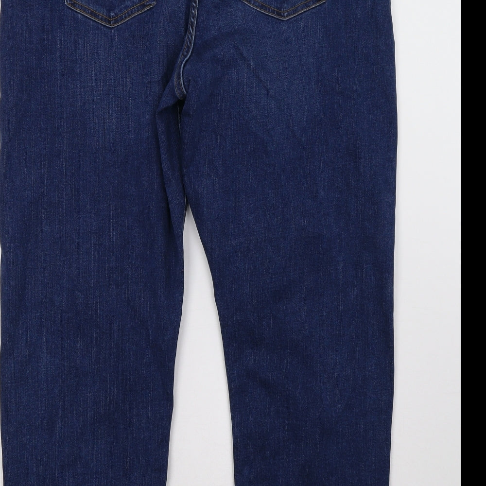 Marks and Spencer Womens Blue  Denim Straight Jeans Size 18 L27 in