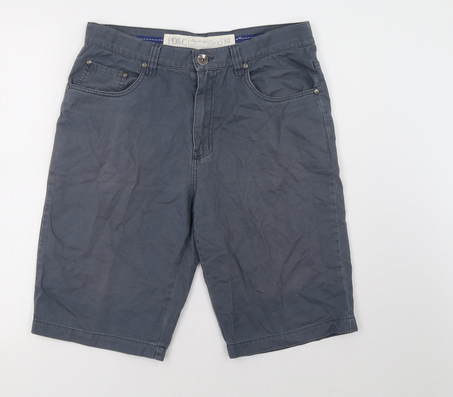 PD&C Mens Grey   Chino Shorts Size 34