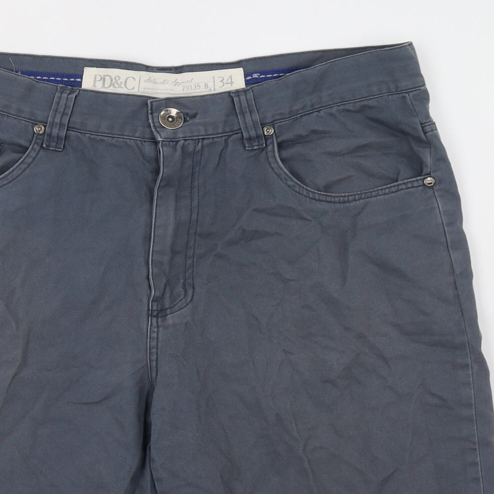 PD&C Mens Grey   Chino Shorts Size 34