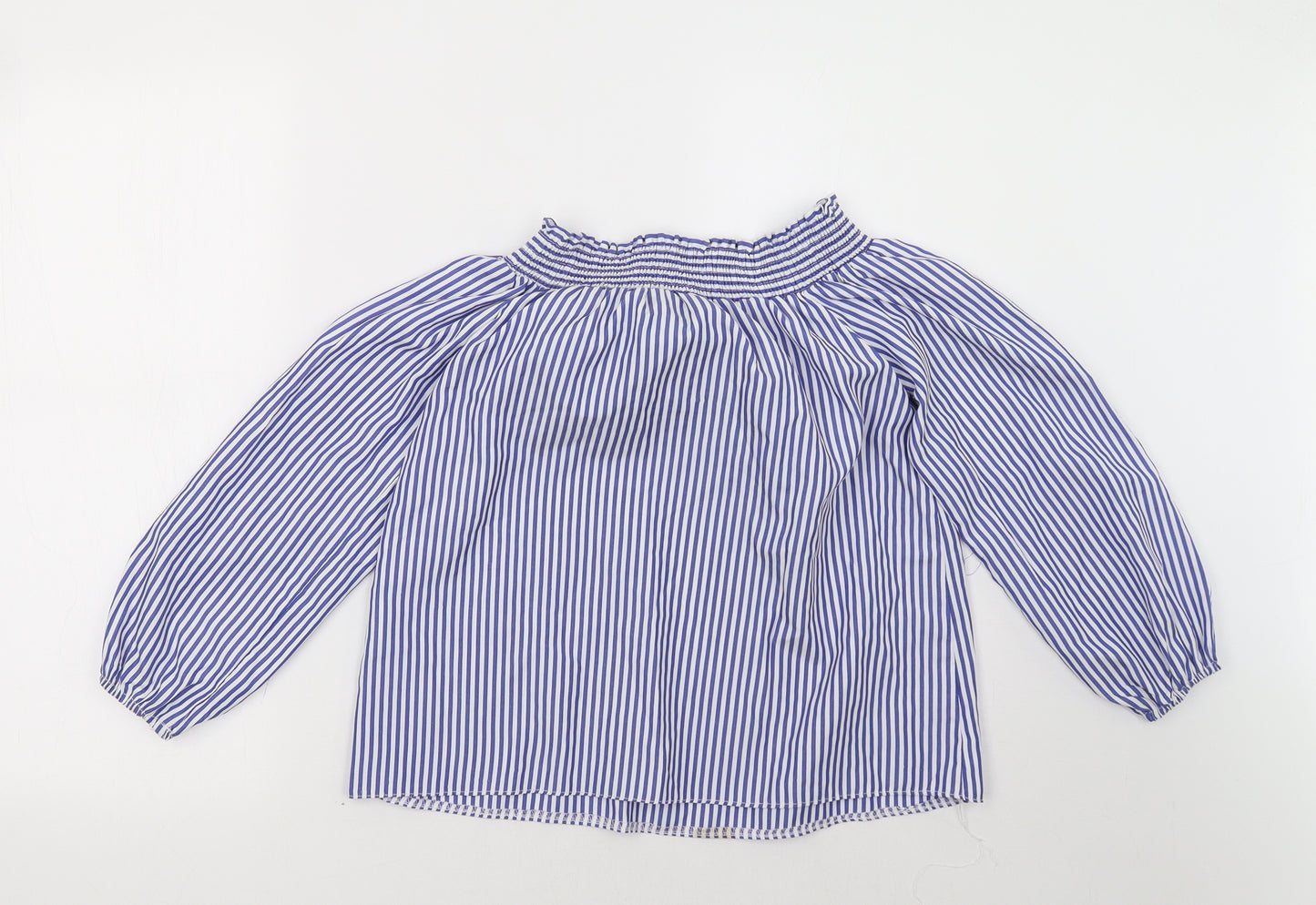 Select Womens Blue Striped  Basic Blouse Size 8