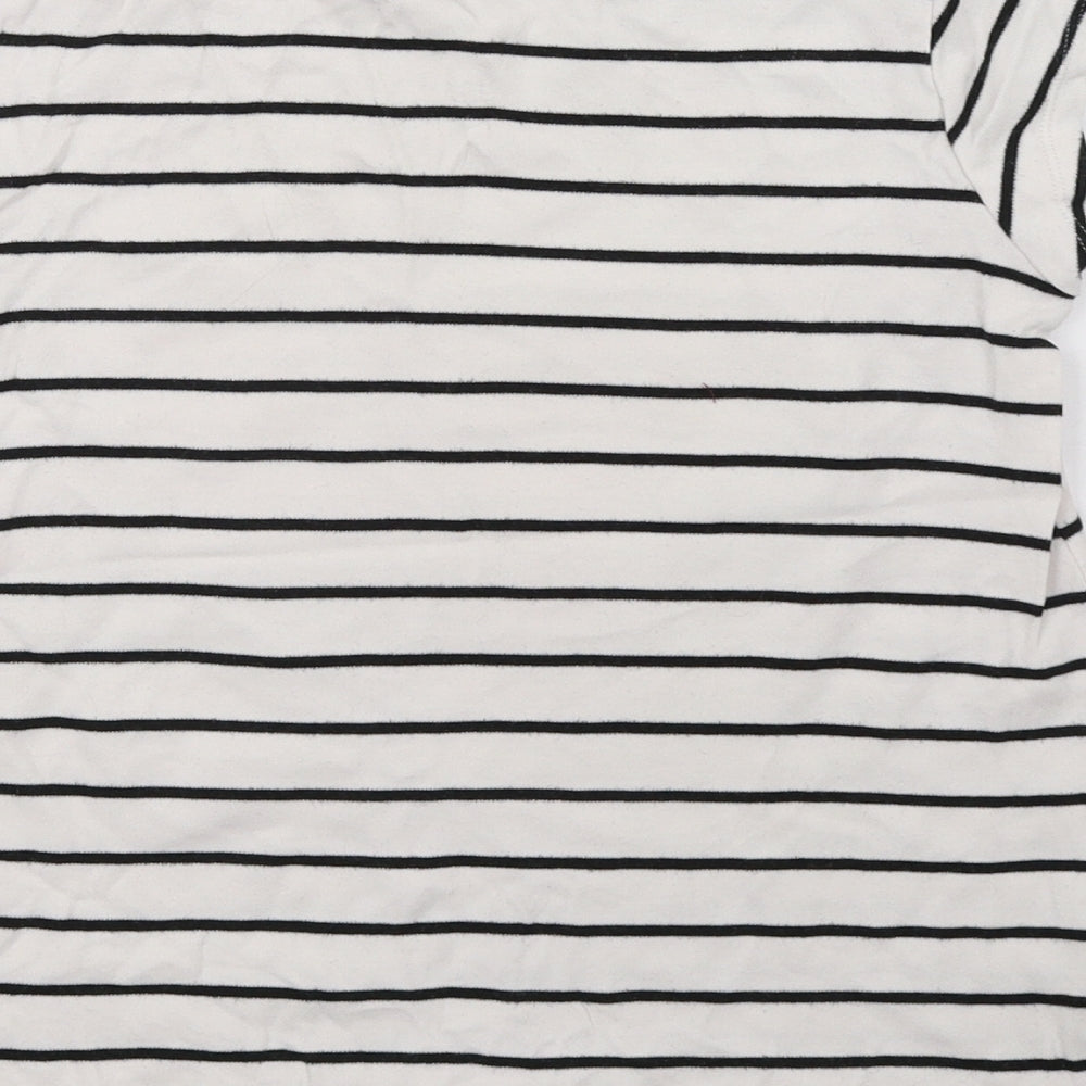 George Girls White Striped  Basic T-Shirt Size 11-12 Years