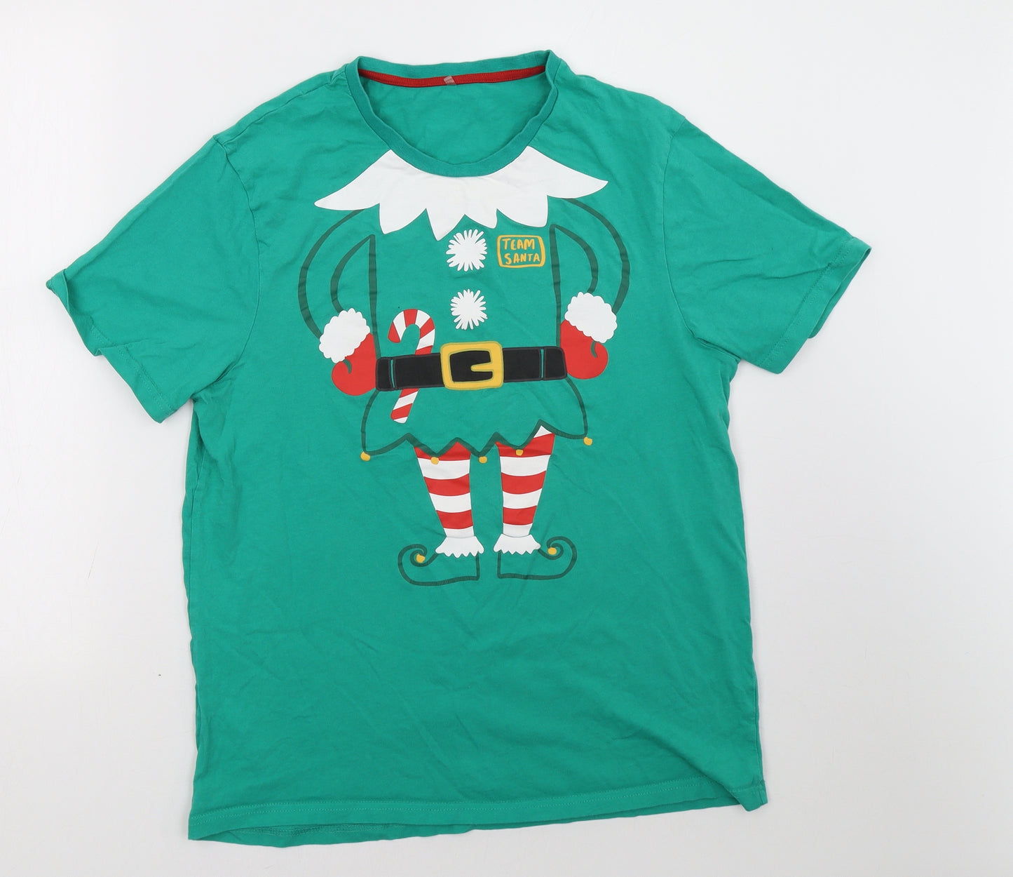 George Mens Green    T-Shirt Size M  - Christmas