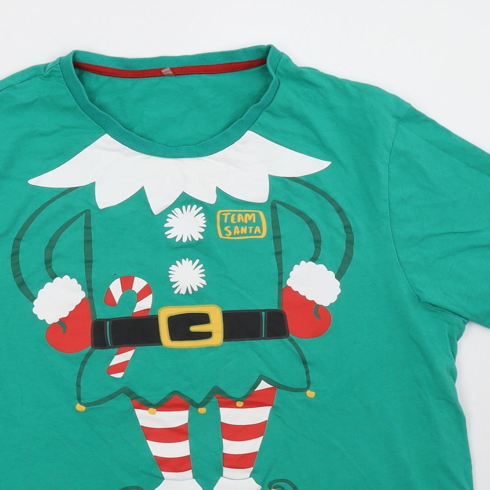 George Mens Green    T-Shirt Size M  - Christmas