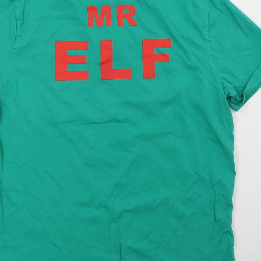 George Mens Green    T-Shirt Size M  - Christmas