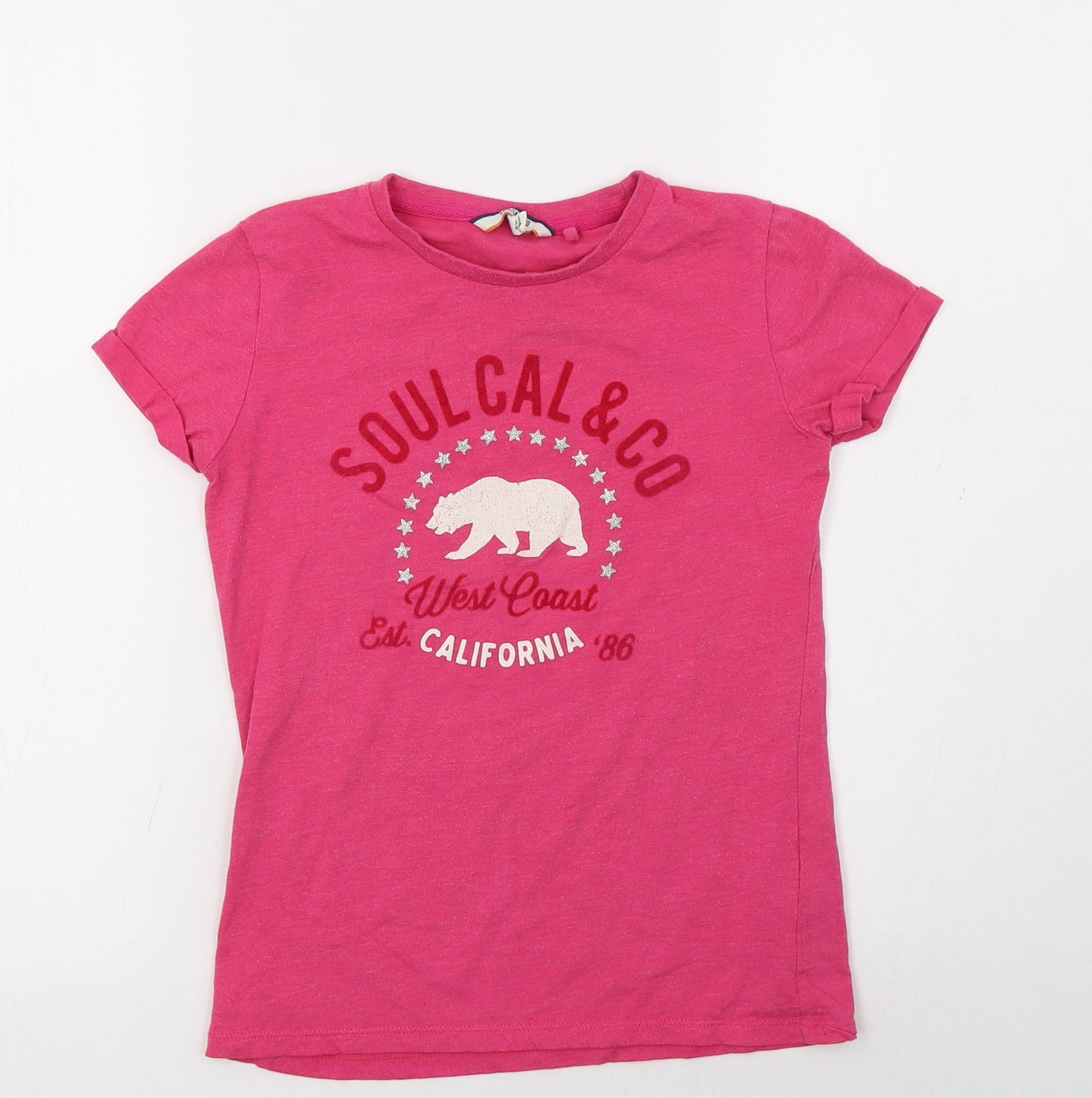 SoulCal&Co Girls Pink   Basic T-Shirt Size 9-10 Years
