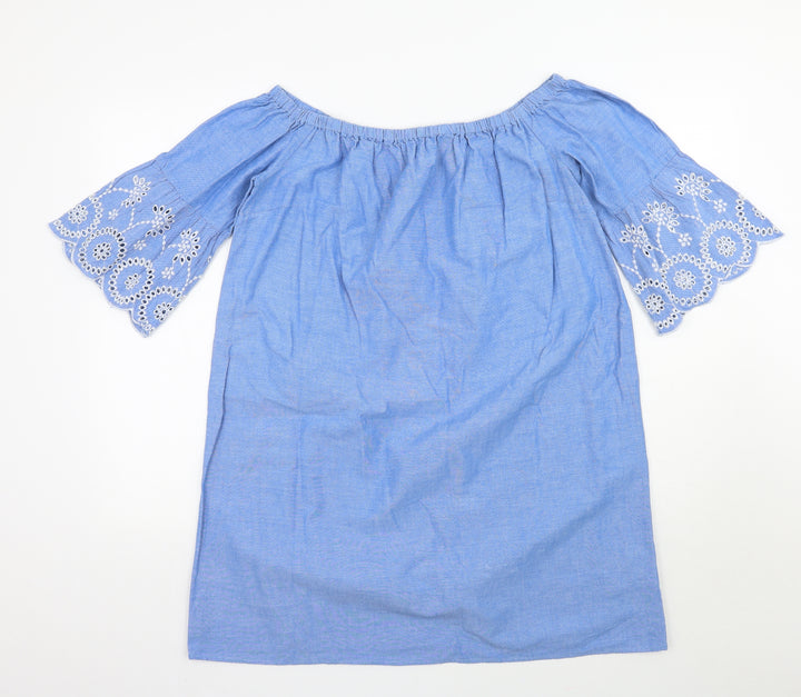 Dorothy Perkins Womens Blue Rayon Basic Blouse Size 14