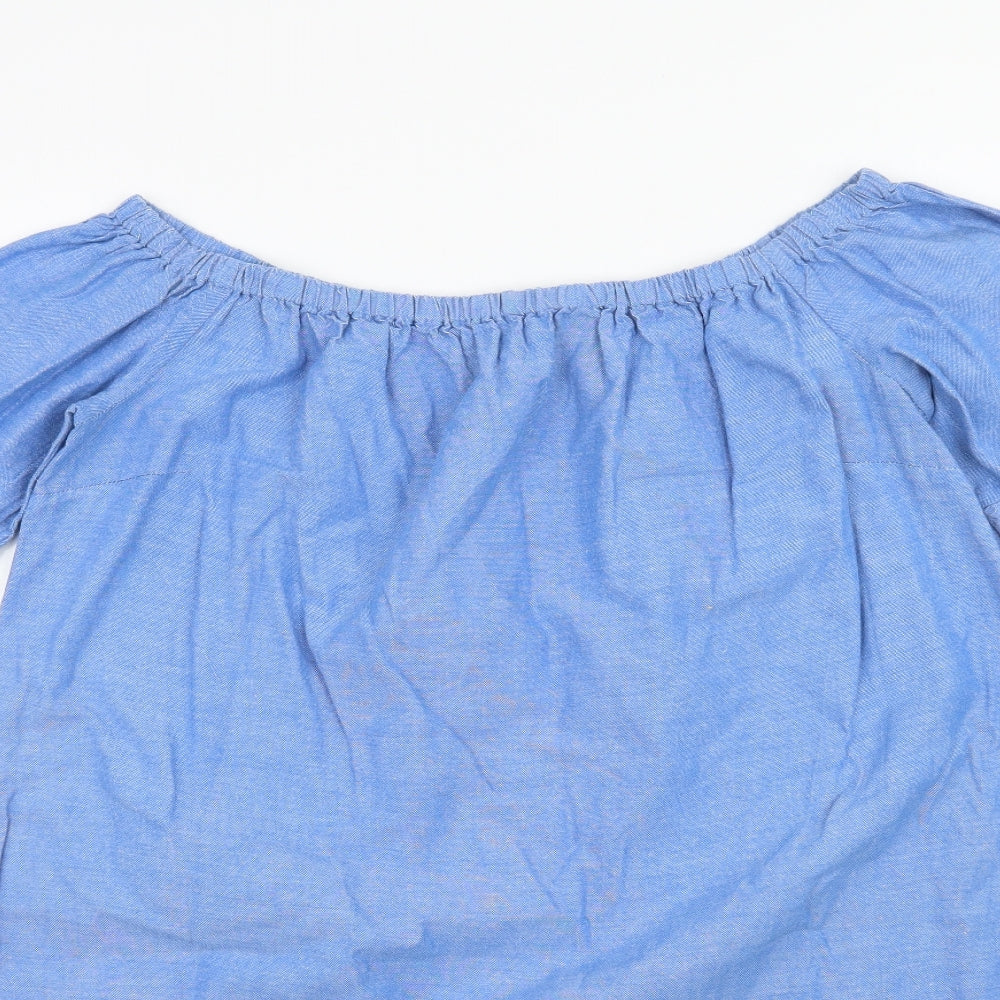 Dorothy Perkins Womens Blue  Rayon Basic Blouse Size 14