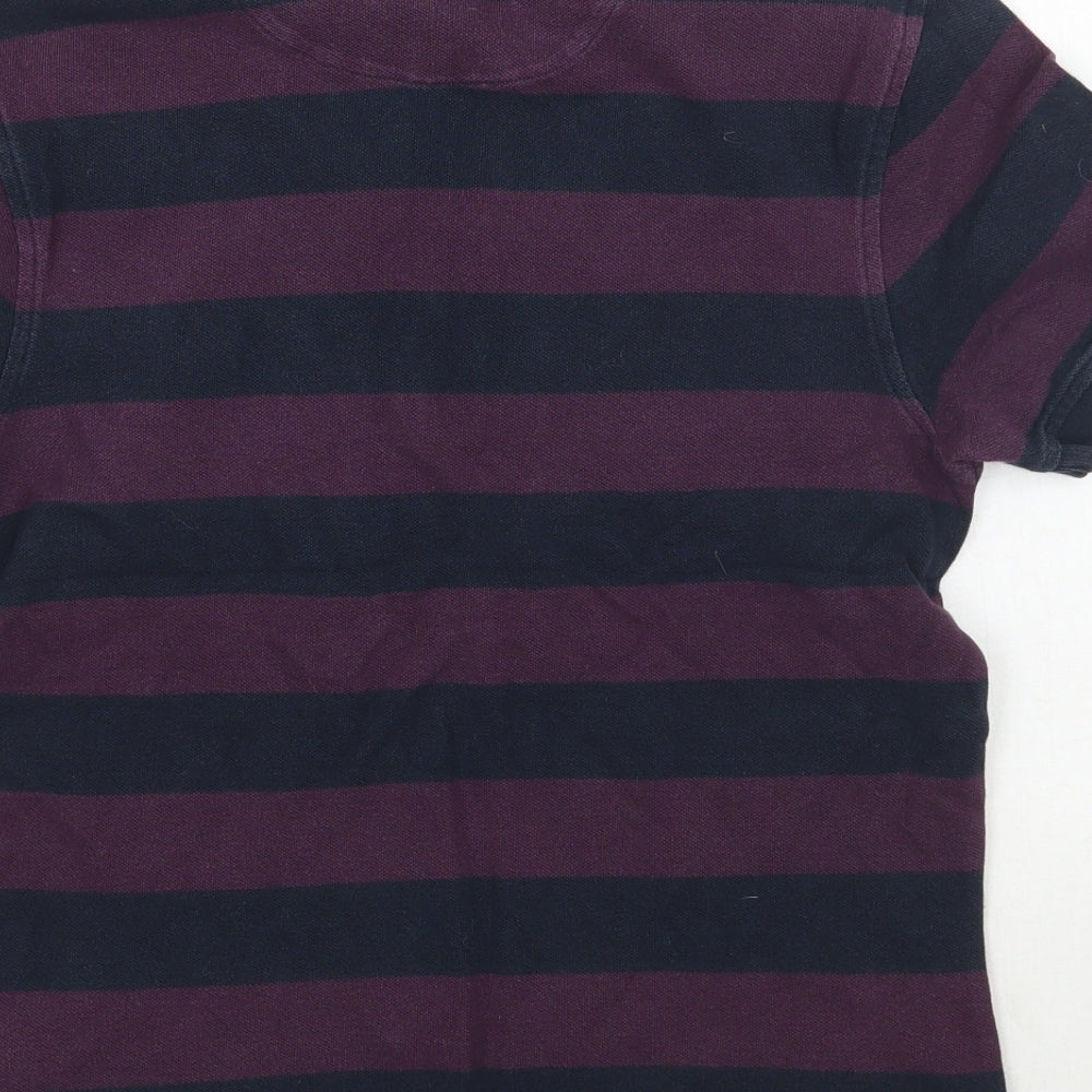 Lyle & Scott Mens Purple Striped   Polo Size S