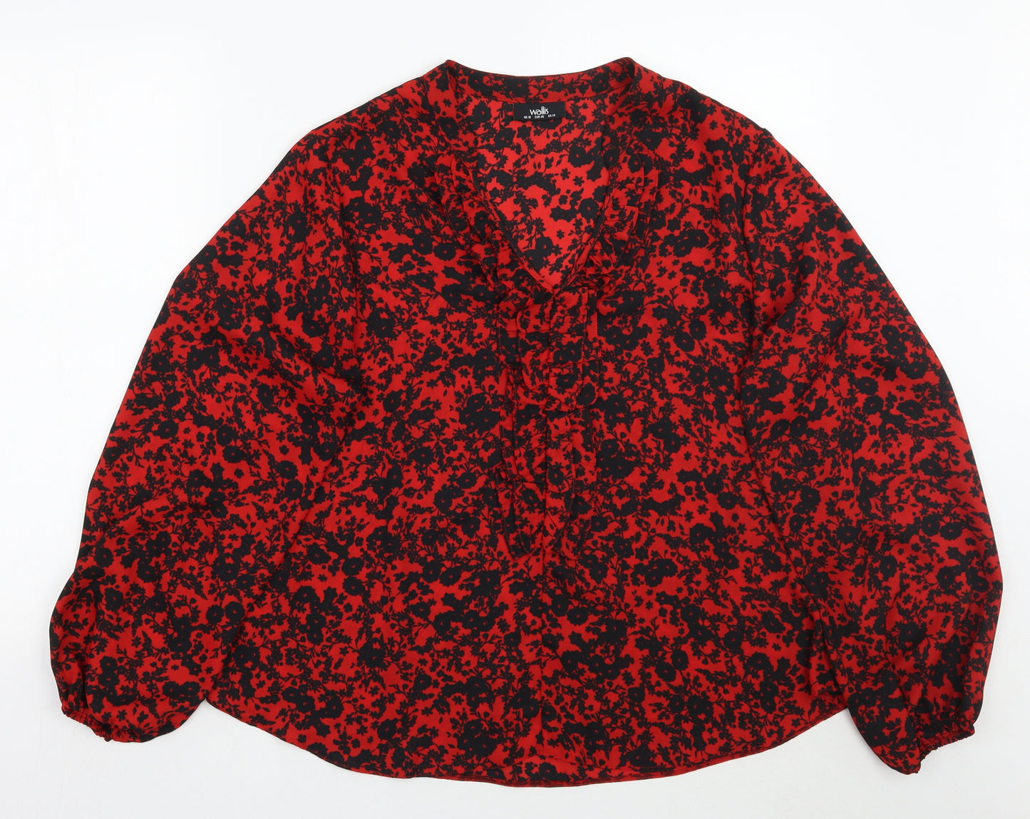 Wallis Womens Red Floral  Basic Blouse Size 18