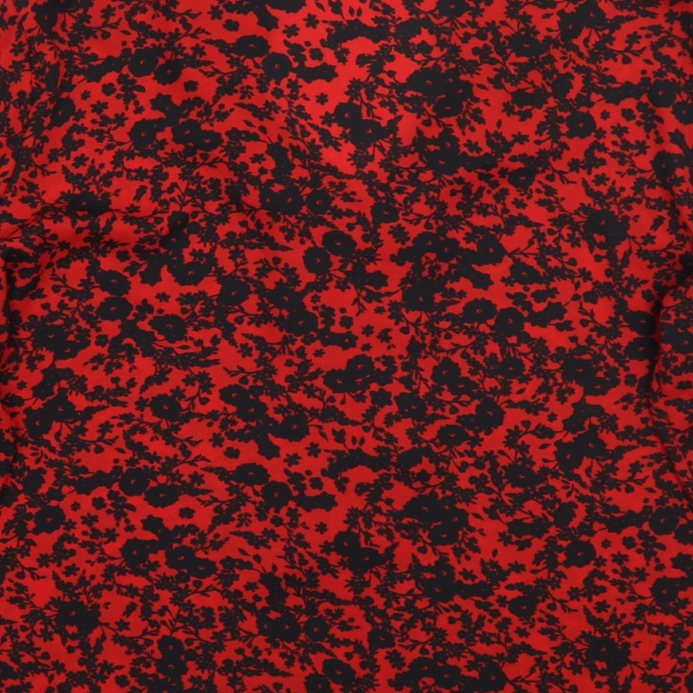 Wallis Womens Red Floral  Basic Blouse Size 18