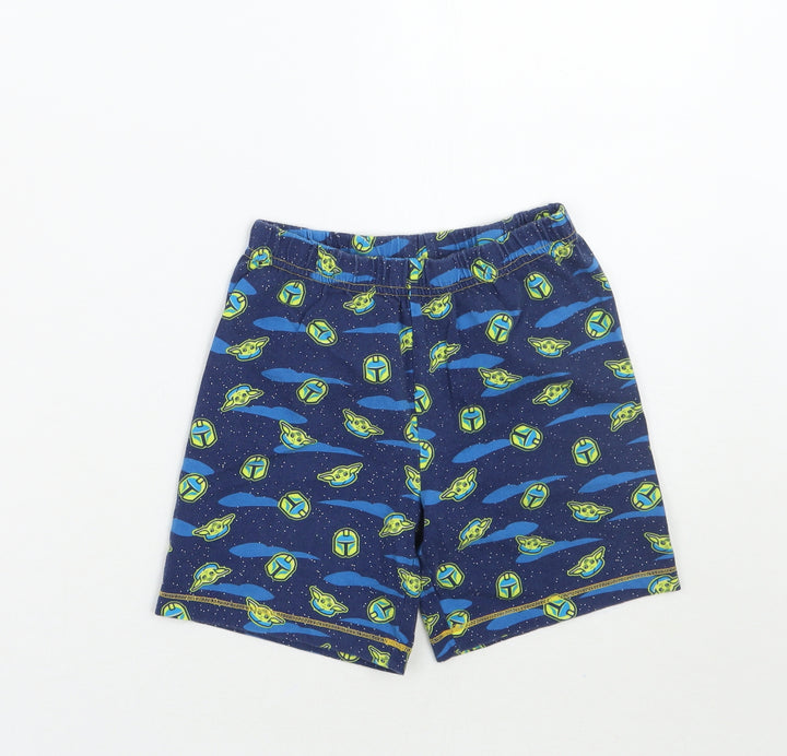 Starwars Boys Blue Geometric  Bermuda Shorts Size 5-6 Years