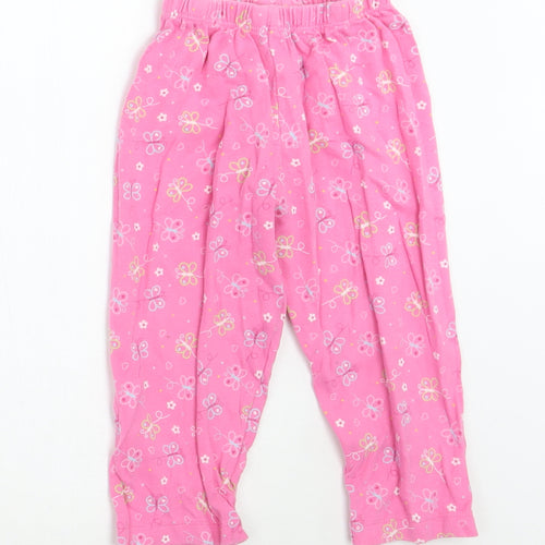 Mothercare Girls Pink Floral  Sweatpants Trousers Size 2 Years