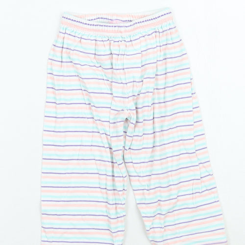 Mothercare Girls White Striped  Sweatpants Trousers Size 2 Years