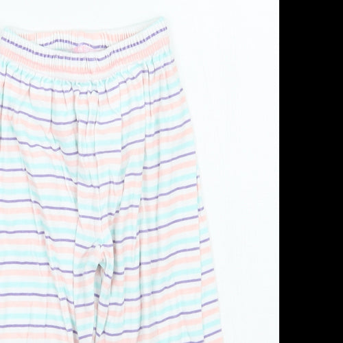 Mothercare Girls White Striped  Sweatpants Trousers Size 2 Years