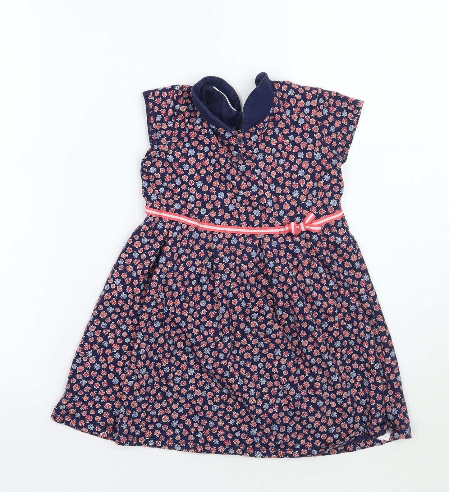Jasper Conran Girls Blue Floral  A-Line  Size 4-5 Years