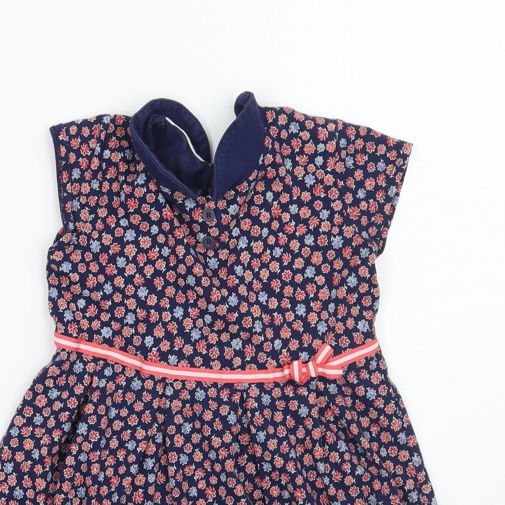 Jasper Conran Girls Blue Floral  A-Line  Size 4-5 Years