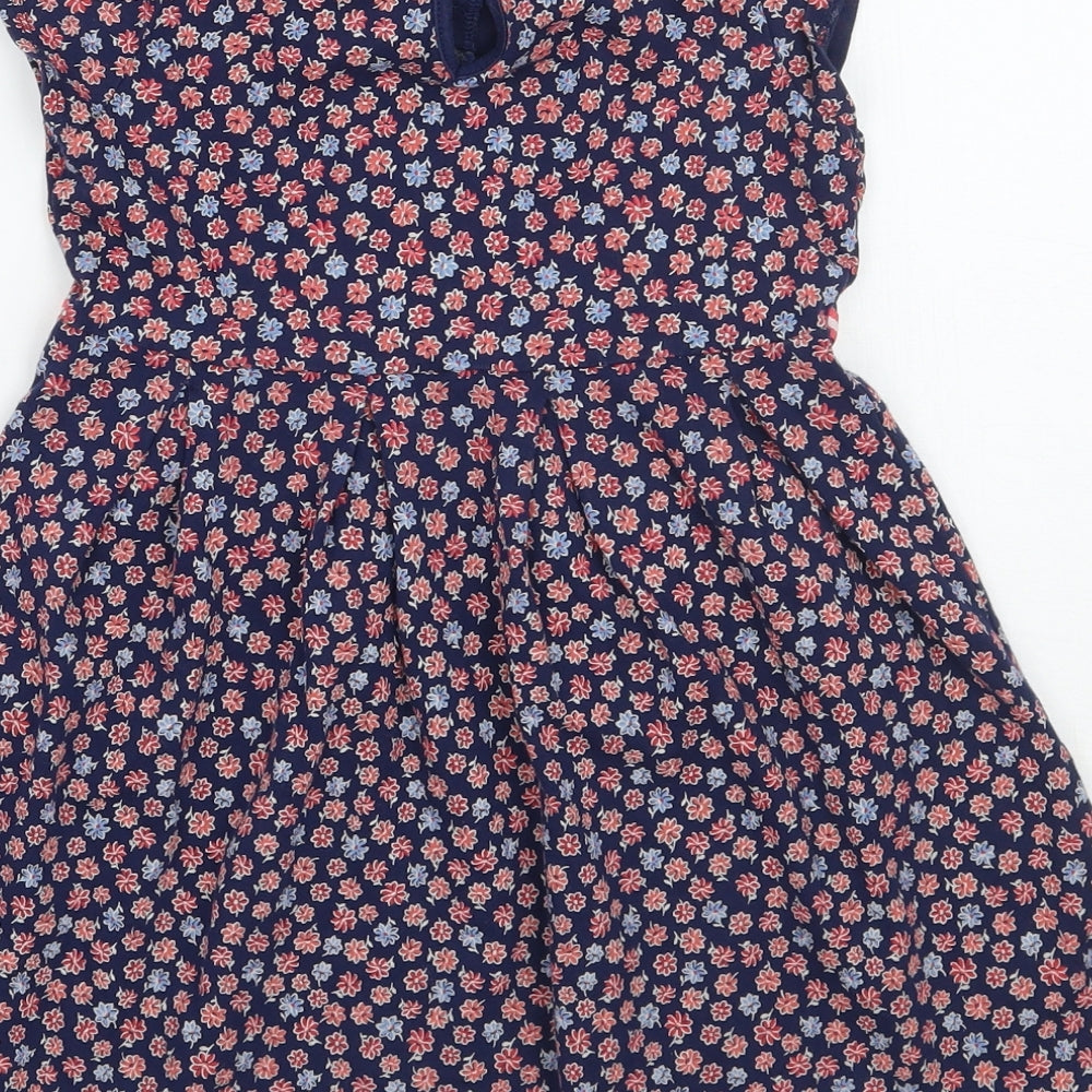 Jasper Conran Girls Blue Floral  A-Line  Size 4-5 Years