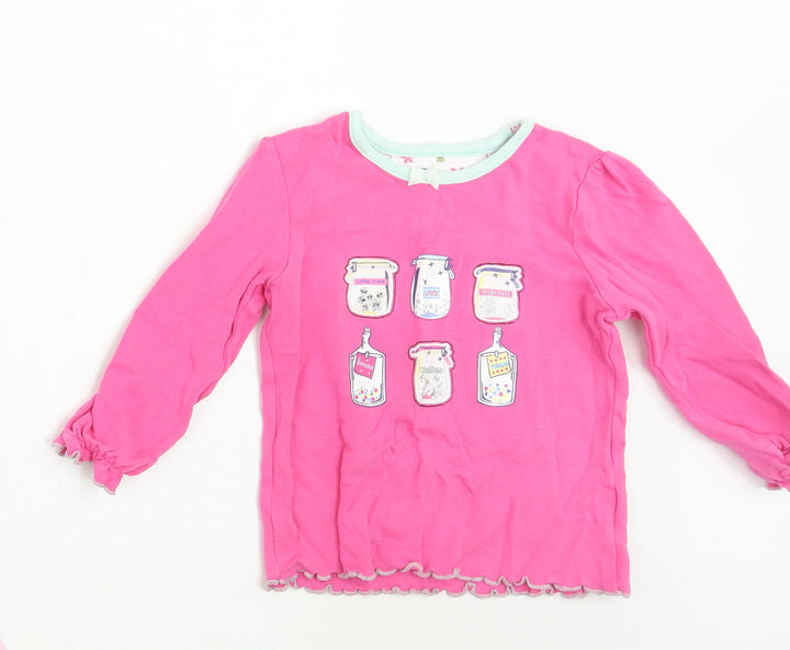 Mothercare Girls Pink   Basic T-Shirt Size 2 Years