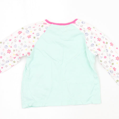 Mothercare Girls White Floral  Basic T-Shirt Size 2 Years