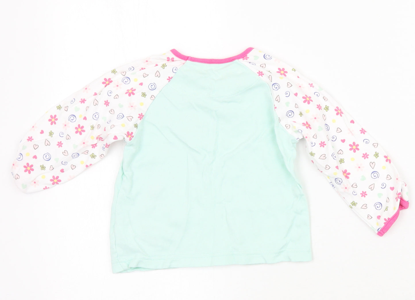 Mothercare Girls White Floral  Basic T-Shirt Size 2 Years