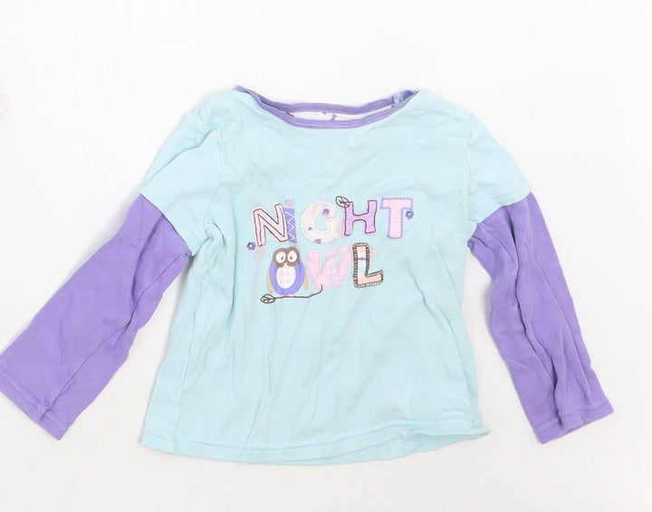Mothercare Girls Purple Basic T-Shirt Size 2 Years