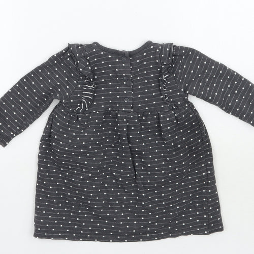 George Girls Grey Polka Dot  Basic T-Shirt Size 6-9 Months