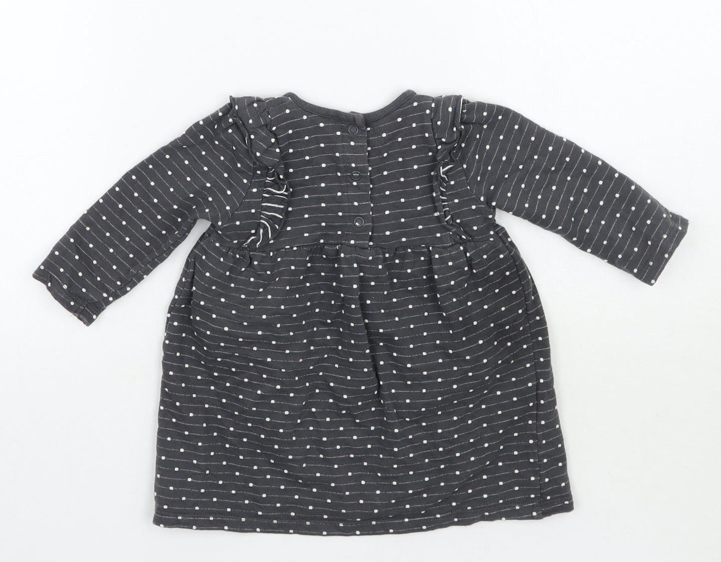 George Girls Grey Polka Dot  Basic T-Shirt Size 6-9 Months