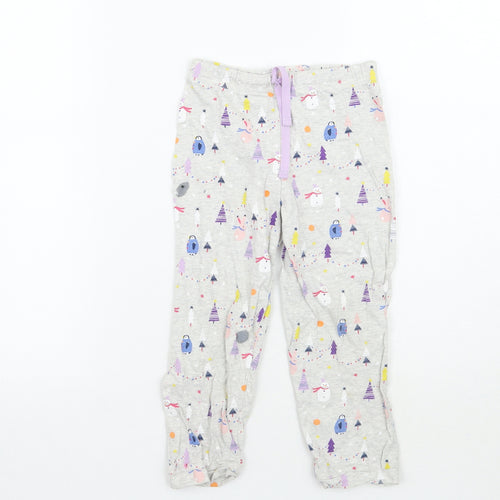 Marks and Spencer Girls Grey Geometric  Sweatpants Trousers Size 3-4 Years