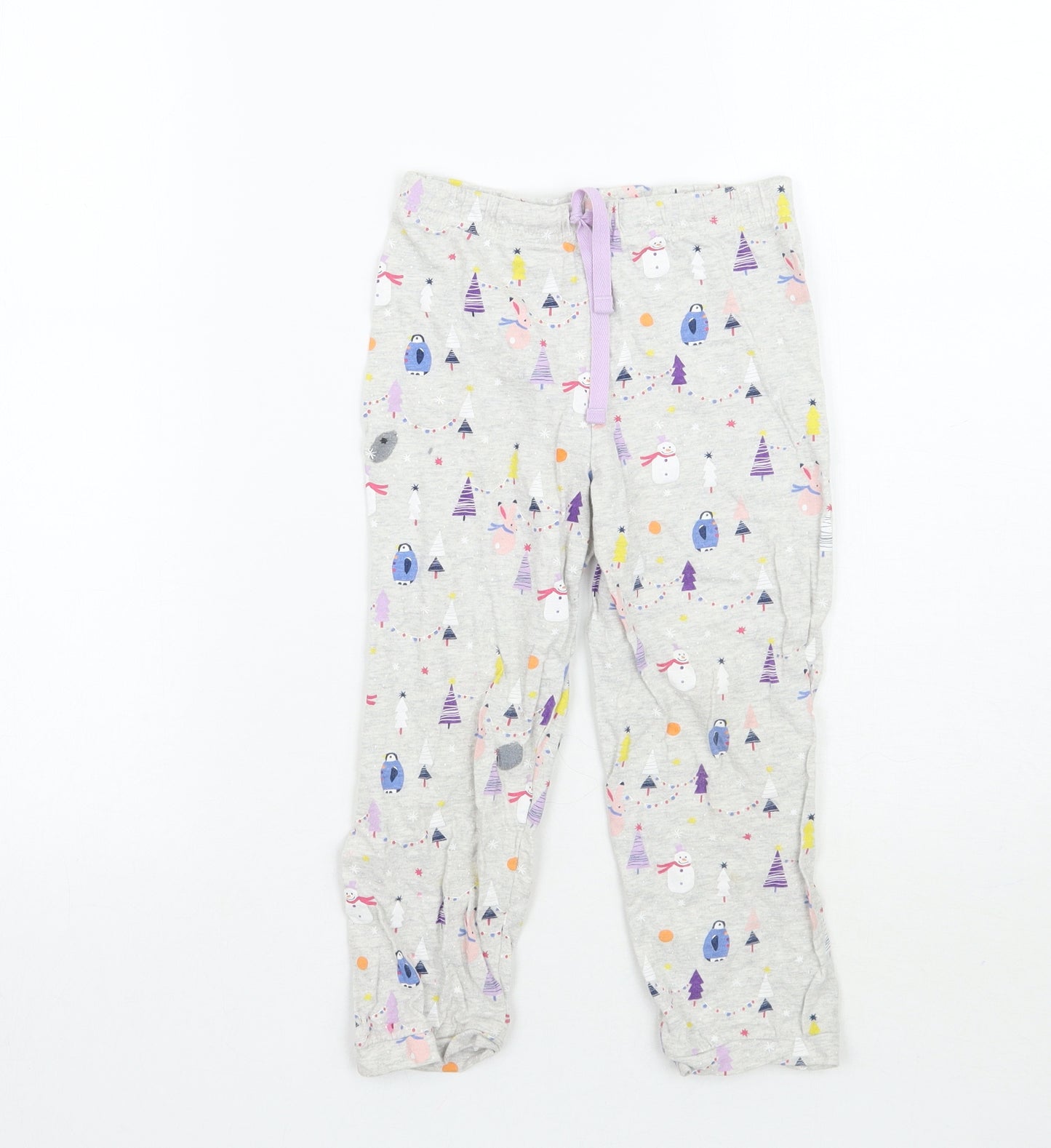 Marks and Spencer Girls Grey Geometric  Sweatpants Trousers Size 3-4 Years