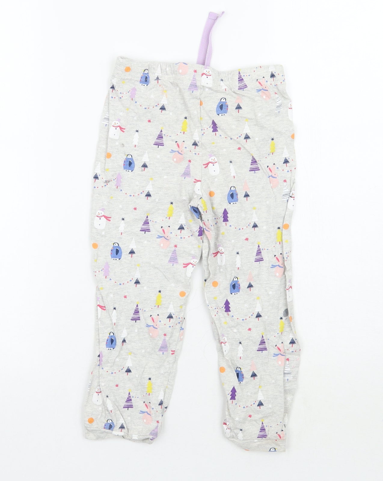 Marks and Spencer Girls Grey Geometric  Sweatpants Trousers Size 3-4 Years
