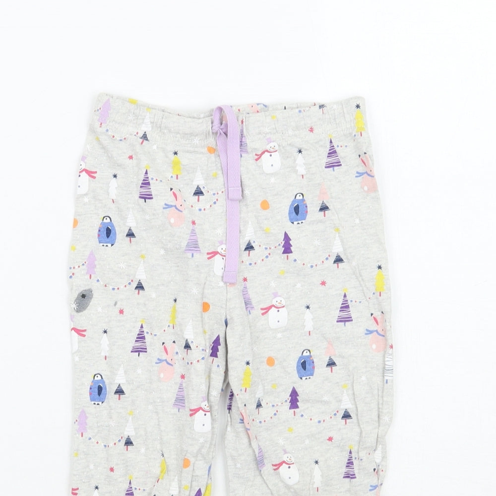 Marks and Spencer Girls Grey Geometric  Sweatpants Trousers Size 3-4 Years