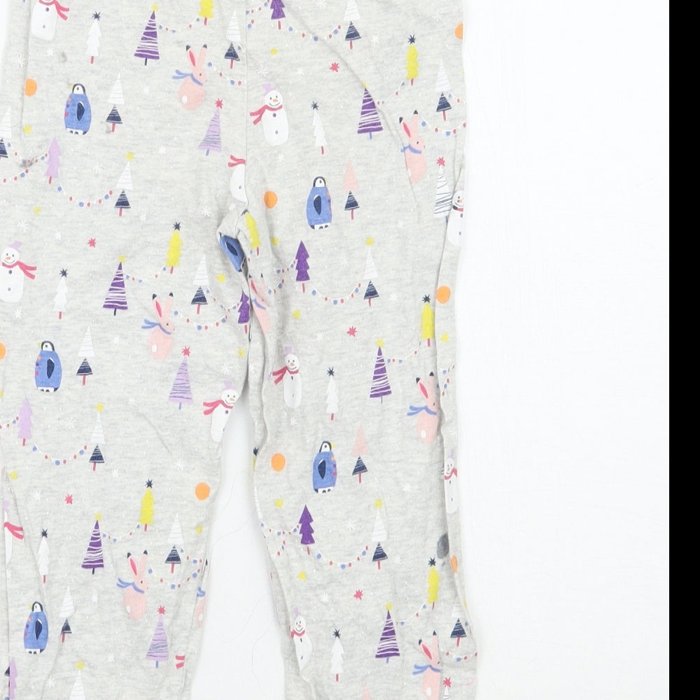 Marks and Spencer Girls Grey Geometric  Sweatpants Trousers Size 3-4 Years