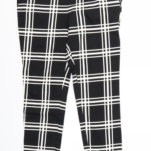 TU Womens Black Check  Dress Pants Trousers Size 12 L27 in