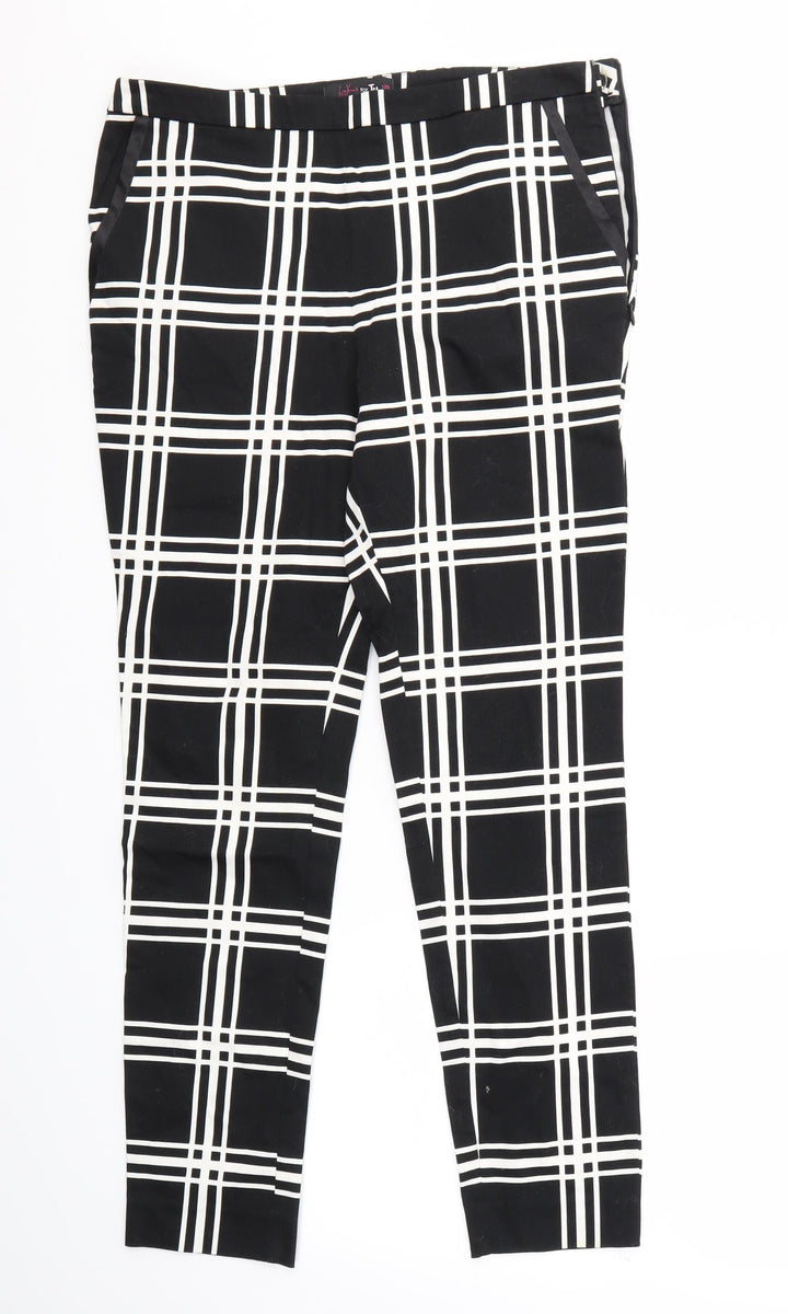 TU Womens Black Check Dress Pants Trousers Size 12 L27 in