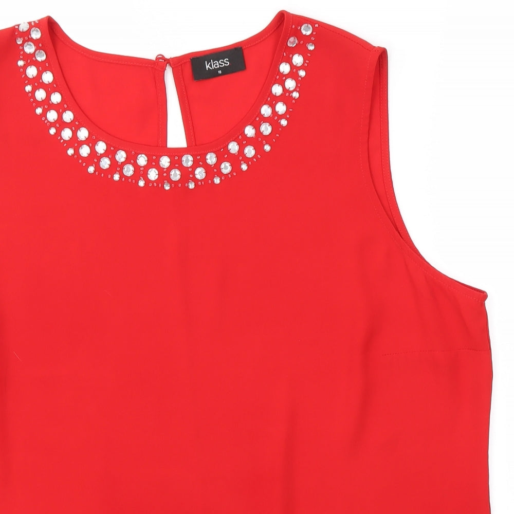 Klass Womens Red   Basic Blouse Size 18