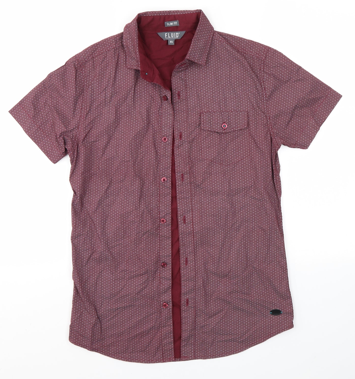 Fluid Mens Red    Button-Up Size XS